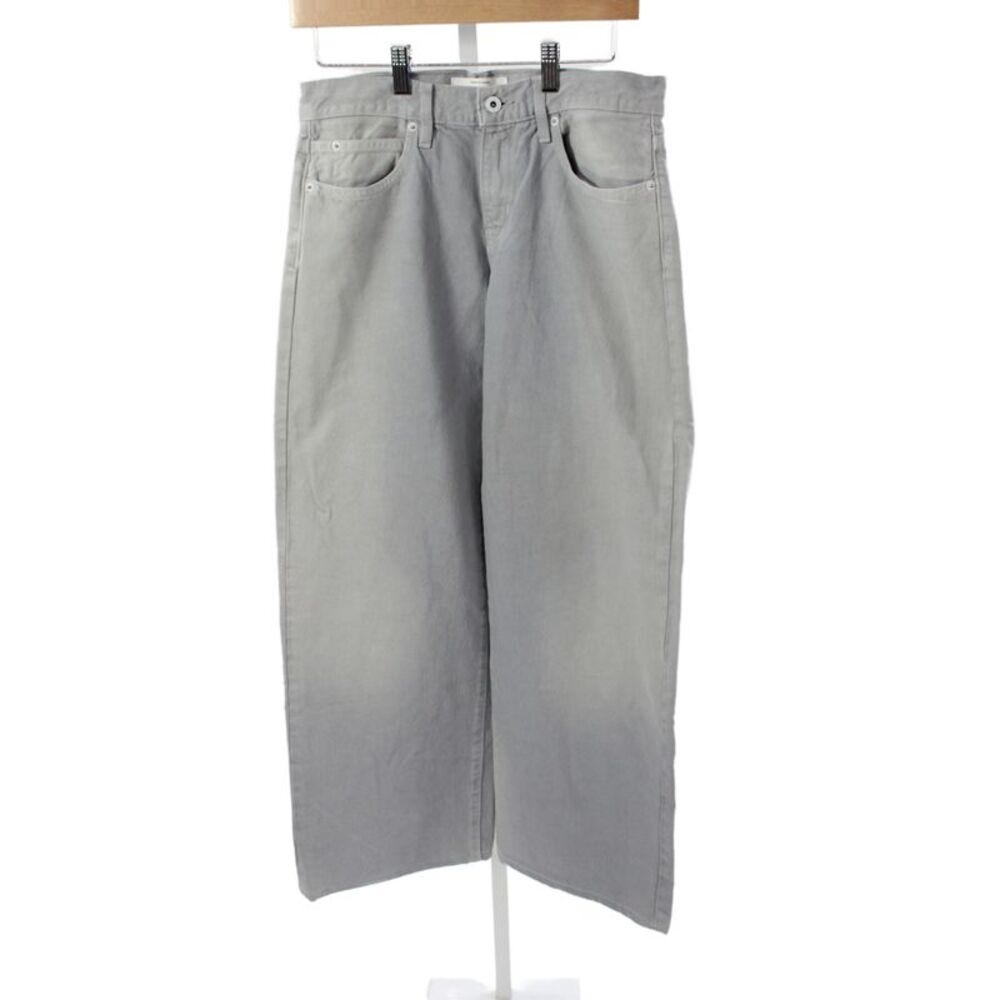 Slvrlake Womens Wide-Leg Gray 100% Cotton Jeans Mid Rise 28 Inseam Size 25